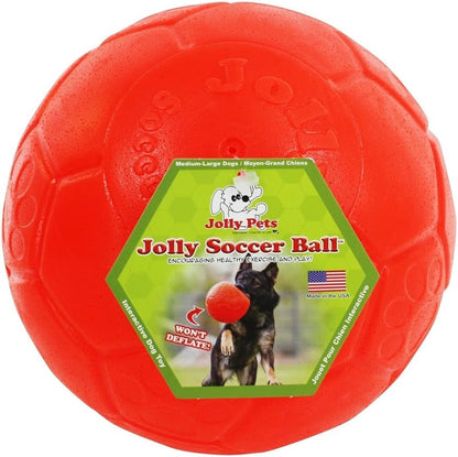 Jolly Pets Large Soccer Ball Floating-Bouncing Dog Toy, 8 Inch Diameter, Ocean Blue | Large 8 Inch Durable Dog Soccer Ball for Dogs 60 to 90 Lbs, Won'T Deflate When Punctured, Floats for Water Play, Made in USA12