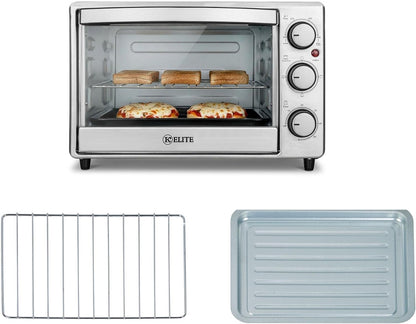Toaster Oven, Compact Countertop Appliance with Bake Tray, Wire Rack, Adjustable Timer, and Temperature Control, Stainless Steel9