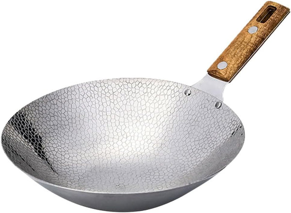 13.38 Inch Stainless Steel Kitchen Wok with Wooden Handle Multipurpose Stir-Fry Pan for Home and Restaurant Cooking Even Heat Distribution Easy to Clean1