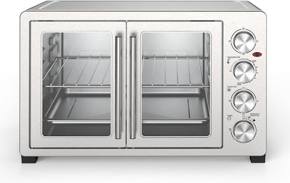 47.6 Quart French Door Countertop Convection Oven with Rotisserie, Stainless Steel Toaster Oven with Timer, Bake Tray, and Accessories9