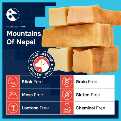 100% Natural Yak Cheese Himalayan Made Dog Chews All Breeds - Lactose Free Yak Chew for Small, Medium & Large Dogs - Dental Cleaning Dog Chews Aggressive Chewers - Long Lasting Odor & Gluten Free3