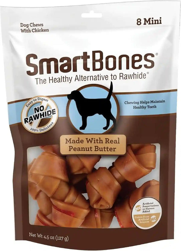 Smartbones Mini Bones with Real Peanut Butter 56 Count, Rawhide-Free Chews for Dogs26