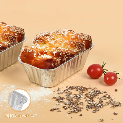 60 Pack Disposable Mini Aluminum Loaf Pans with Chear Lids,(6"X3.5"X2" )1 Lb Foil Loaf Pans,Disposable Aluminum Food Containers with Lids,Small Aluminum Tin Foil Baking Pan for Cakes, Bread, Meat4