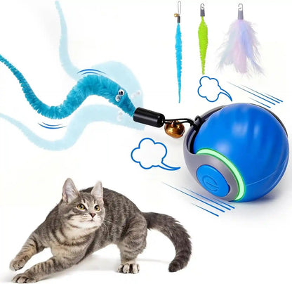 BABORUI 2Pack Interactive Cat Toy Ball - Automatic Interactive Cat Toys for Indoor Cats with 3 Tails, 2 Speeds Rechargeable Enrichment for Small/Medium/Large to Keep Them Busy11