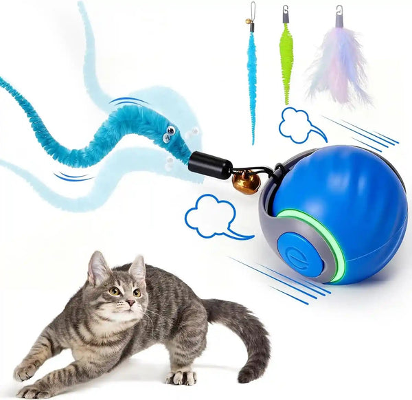 BABORUI 2Pack Interactive Cat Toy Ball - Automatic Interactive Cat Toys for Indoor Cats with 3 Tails, 2 Speeds Rechargeable Enrichment for Small/Medium/Large to Keep Them Busy11