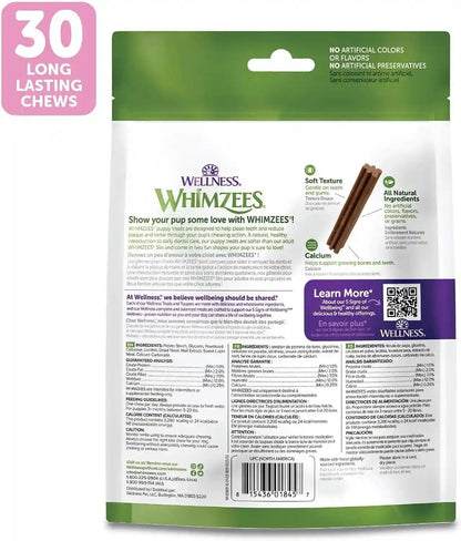 Wellness WHIMZEES Puppy Natural Dog Dental Treat, Chews, Freshens Breath, Extra-Small/Small Size, 7.9 Oz Bag, 30 Count9