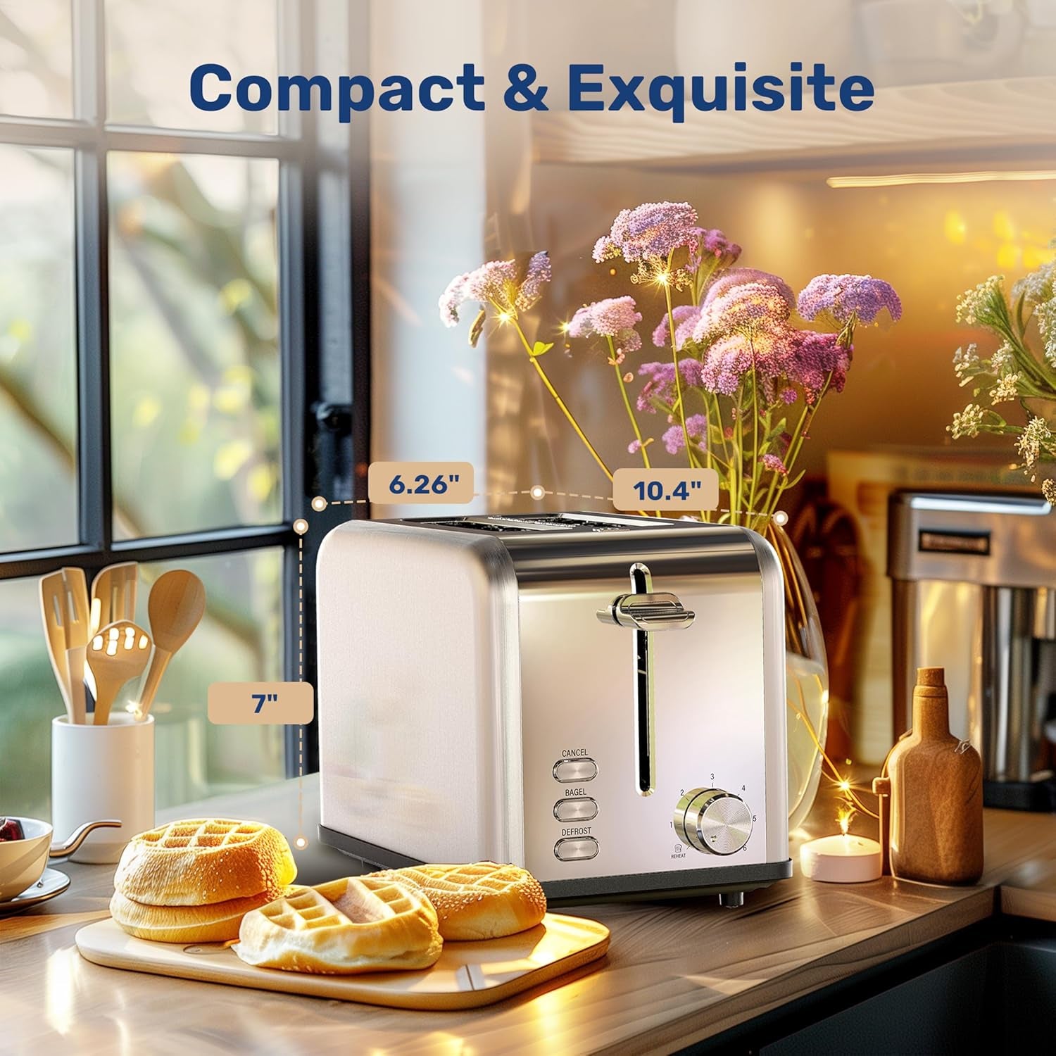 stainless-steel-toaster-2-slice-with-extra-wide-slot-removable-crumb-tray-6-shade-settings-and-bagel-defrost-cancel-functions-compact-oven-for-various-bread-waffle-silver-new