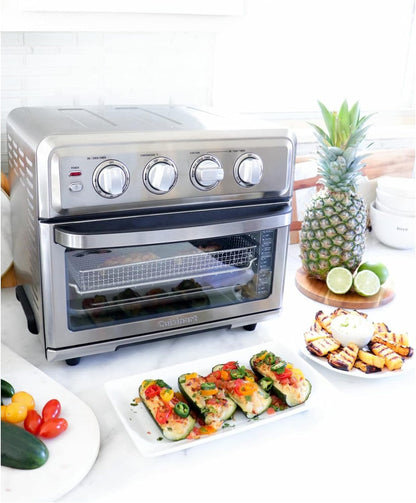 Air Fryer + Convection Toaster Oven, 8-1 Oven with Bake, Grill, Broil & Warm Options & CPT-122BK 2-Slice Compact Plastic Toaster, Black4