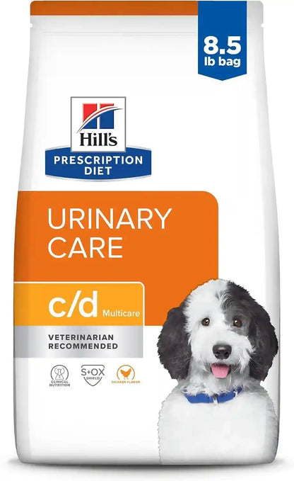 HILL'S PRESCRIPTION DIET C/D Multicare Urinary Care Dry Dog Food | #1 Veterinarian Recommended, Chicken Recipe, 8.5 Lb. Bag1