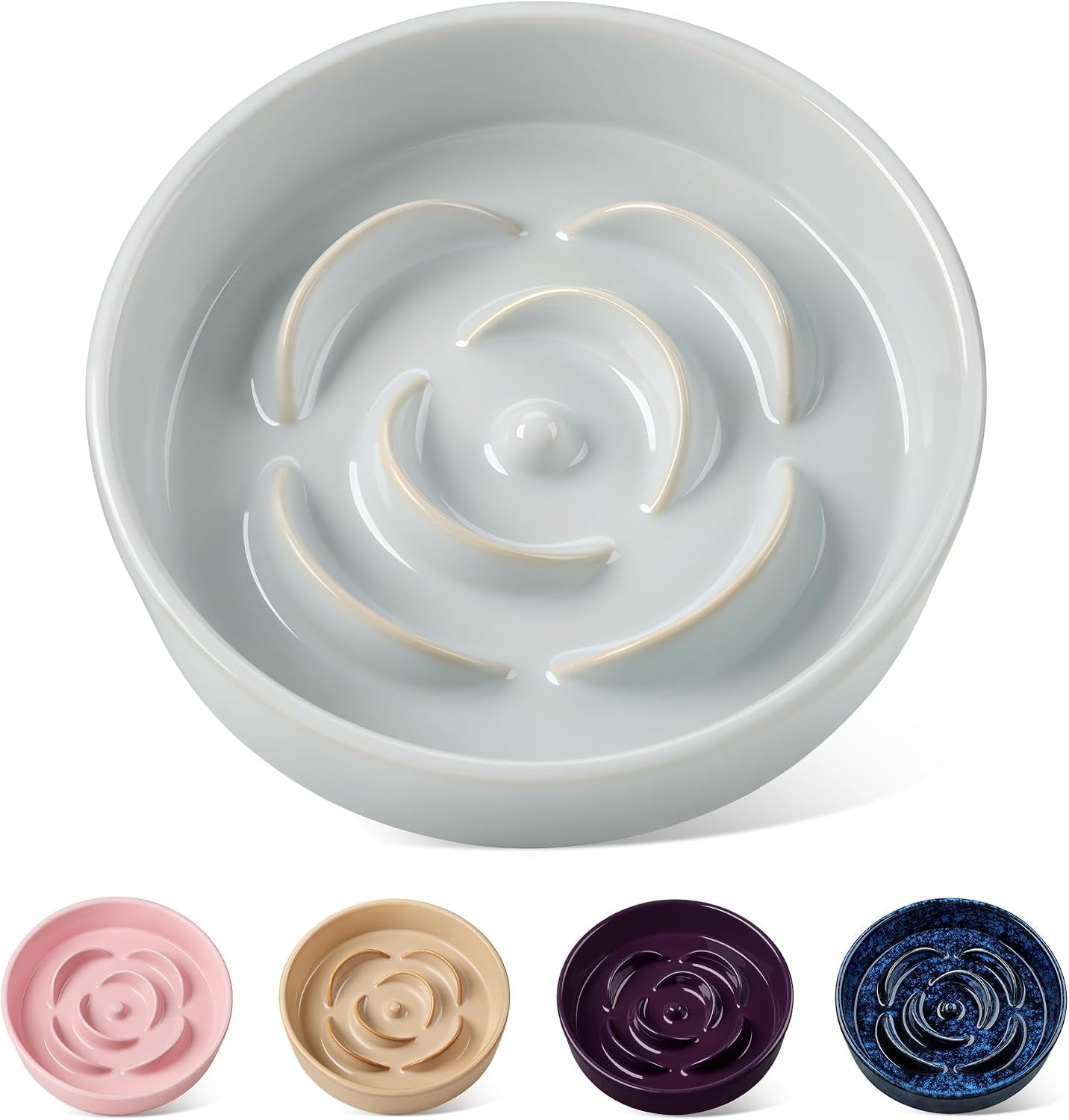 vancasso-slow-feeder-dog-bowl-0-6-cups-ceramic-dog-food-dish-for-fast-eaters-small-breed-puzzle-bowl-for-small-dogs-and-cats-blue