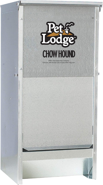 Pet Lodge® Automatic Dog Feeder | Chow Hound Outdoor Pet Feeder for Large Dogs | Tough Galvanized Steel | Made in USA | 50 Pound | Large Refillable Home Feeding Containers and Storage Dispensers for Dogs, Silver4