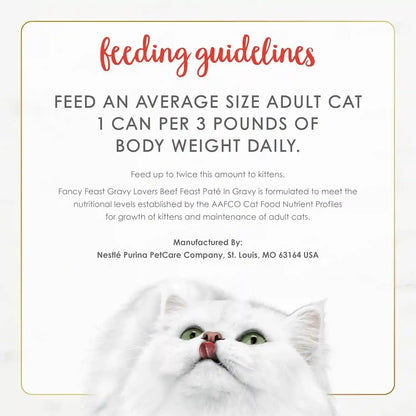 Purina Fancy Feast Gravy Lovers Beef Feast Pate in Wet Cat Food Gravy - (Pack of 24) 3 Oz. Cans7