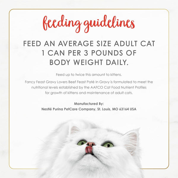 Purina Fancy Feast Gravy Lovers Beef Feast Pate in Wet Cat Food Gravy - (Pack of 24) 3 Oz. Cans7