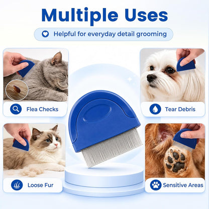 Prime Pets Flea Comb for Dogs and Cats, Stainless Steel Pet Grooming Comb for Flea Checks, Dander, Loose Hair and Tear Stain Debris6