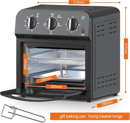 13-Quart Air Fryer Toaster Oven Combo, Family Size 7-In-1 Convection Countertop Oven, 360° Hot Air Circulation for Crispy, Stainless Steel, Adjustable Time & Temp, with Bakeware Set4