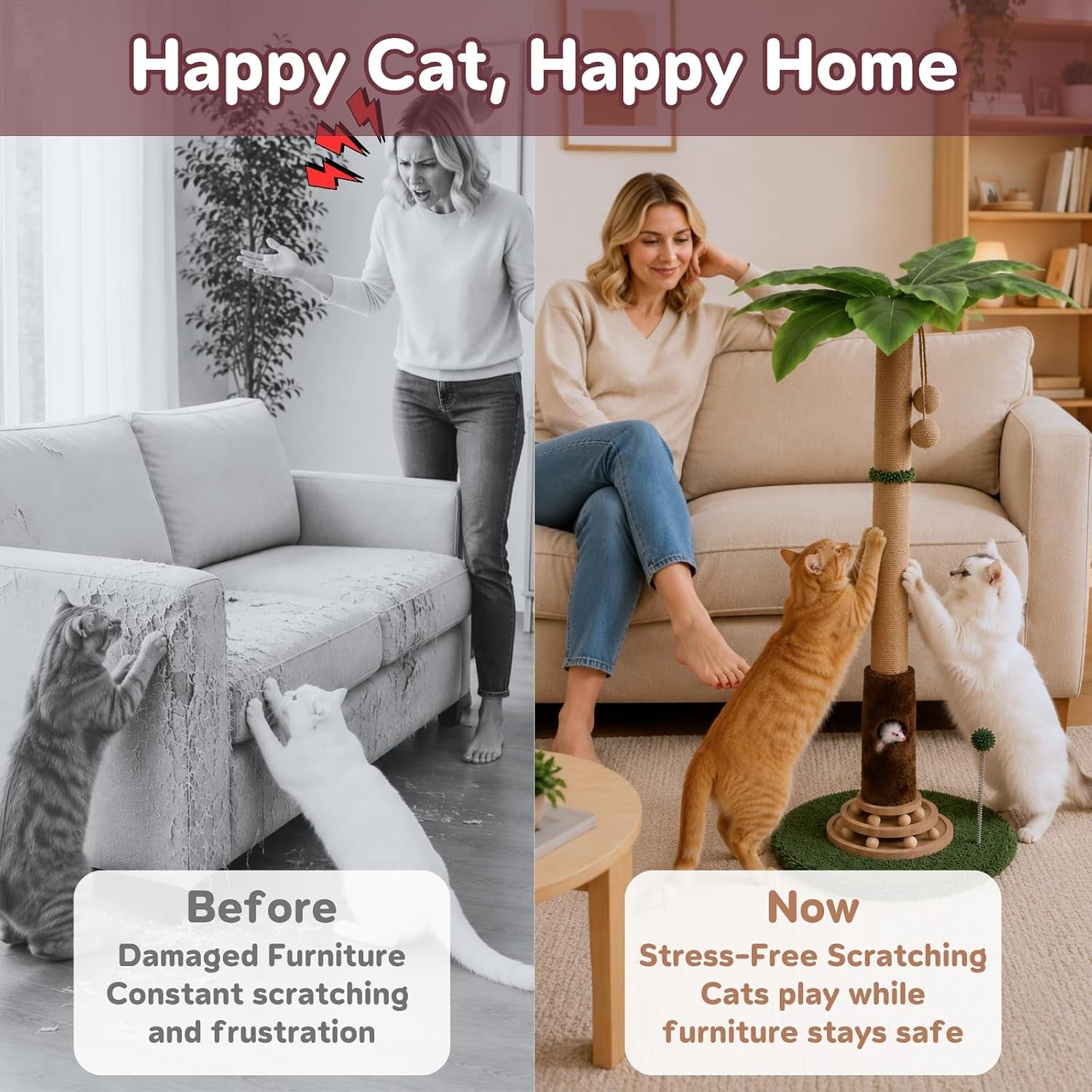 aixinpet-cat-scratching-post-upgraded-40-tall-cat-scratcher-tree-tower-scratching-posts-for-indoor-cats-with-cat-toy-mouse-hole-spring-ball-and-interactive-wooden-ball-for-kittens-adults-cats