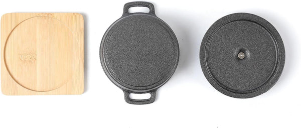 Cast Iron Mini Dutch Oven with Lid Sauce Pan Melting Pot 270Ml/9.13Oz/1.08Cup Black Set of 65