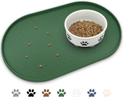 Silicone Pet Placemat, Waterproof Pet Feeding Bowl Mat, Brown, 24" * 16"16