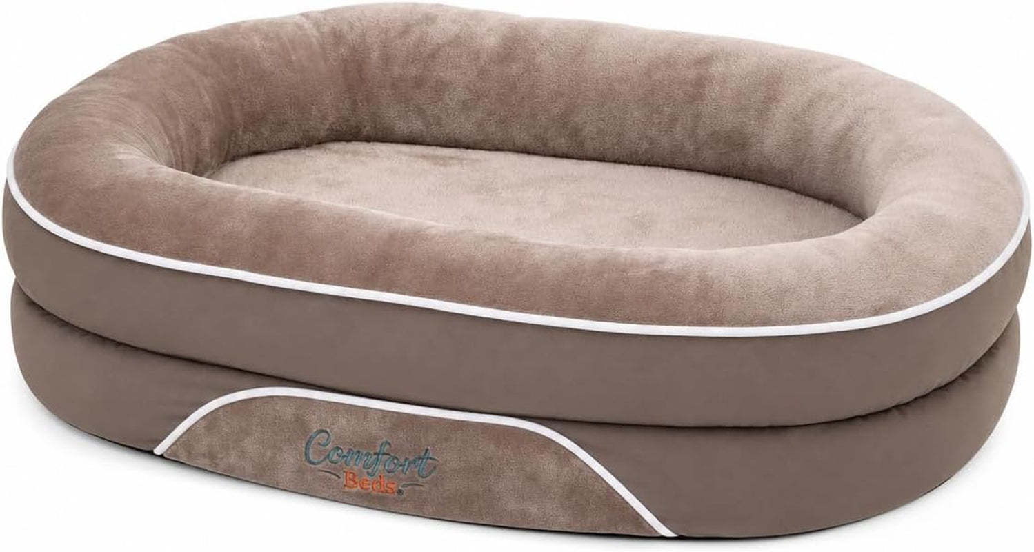 comfort-beds-orthopedic-dog-bed-with-calming-bolster-walls-faux-fur-interior-non-slip-base-brown