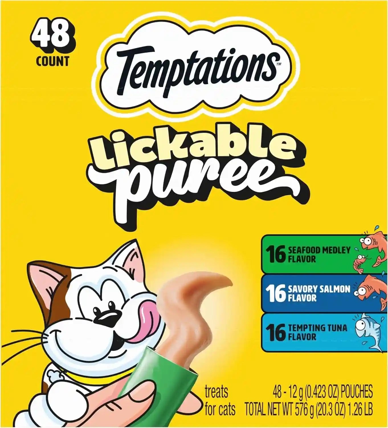 temptations-creamy-puree-cat-treats-beef-chicken-salmon-tuna-48-count-beef-salmon-chicken-tuna-under-15-cal-tube-no-added-sugar-or-fillers-senior-friendly-meal-topper-or-hand-feed