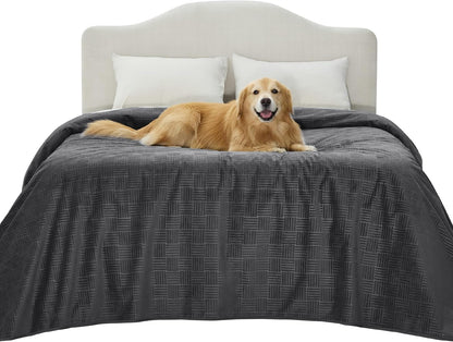 Bedsure Waterproof Couch Cover for Dogs Washable - Waterproof Blanket for Large Dogs Couch Sofa Bed Cozy, Lightweight Furniture Protector for Pet Cat Quick Drying, Ash Grey, 52X82In22