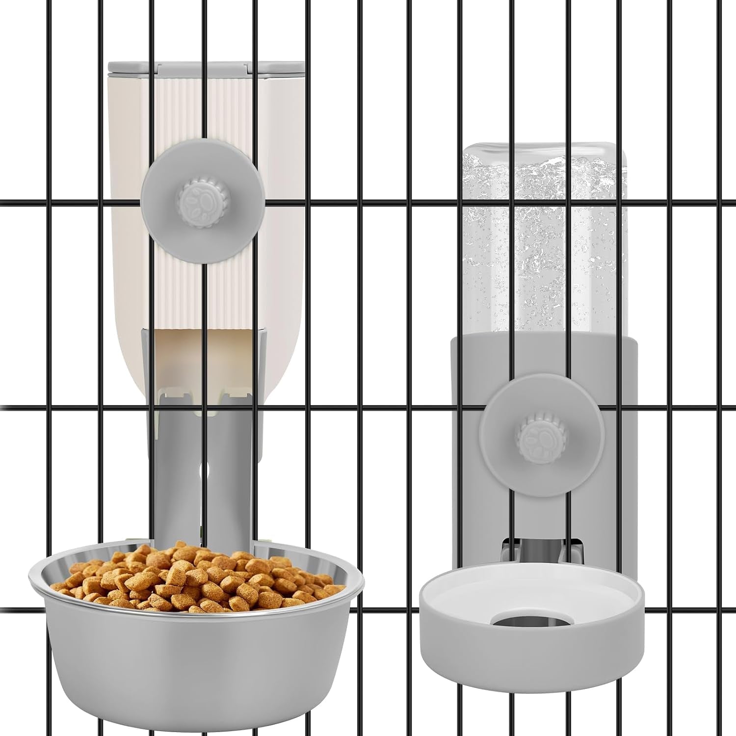 yummy-sam-hanging-cage-automatic-small-pet-food-bowl-water-bottle-dispenser-kennel-500ml-waterer-and-auto-gravity-pet-feeder-set-with-separate-food-bowl-crate-feeder-dish-for-puppy-cats-rabbit-grey