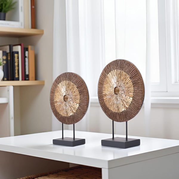 Wood Color Minimalist round Statue above Cabinet Decor Kitchen,Modern Decorative Sculpture Home Decorations for Living Room Coffee Table,Shelf Decor Items,Center Pieces Decoration5