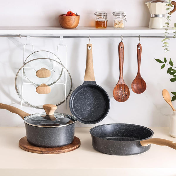 Nonstick Saucepan with Lid, 3.5 Quart German Greblon Ceramic Sauce Pan, Non Toxic Sauce Pot with Cover for Multipurpose Use, PTFE, PFOA & PFAS Free, Induction Compatible.7