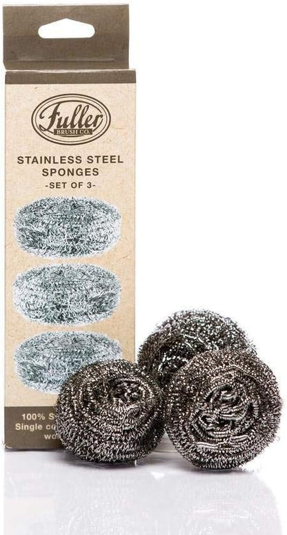 Stainless Steel Scrubbing Sponges – 1-Pack (1 Set of 3 = 3 Pieces) – Heavy Duty Kitchen Scour Sponges for Dishes, Pots & Pans1