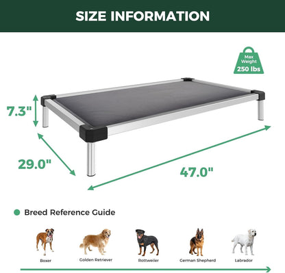 FXW Titannest Padded Chew-Proof Elevated Dog Bed for Large Dogs | Easy to Clean, Pre-Assembly Raised Cot, Indoor/Outdoor/Camping, 47 X 29 X 7.3In8