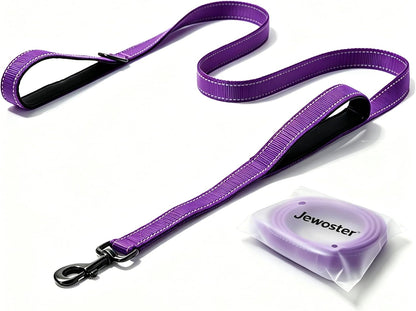 Heavy Duty Dog Leash - 2 Handles by Padded Traffic Handle for Extra Control, 6Foot Long - Perfect for Medium to Large Dogs (6 Ft, Black)11
