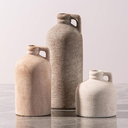 Ceramic Vase Home Table Decor - Flower Vase Set of 3 Living Room Kitchen Decorations Farmhouse Modern Rustic Vases Decorative Centerpiece for Shelf Bedroom Office Bathroom Dining Coffee Desk1