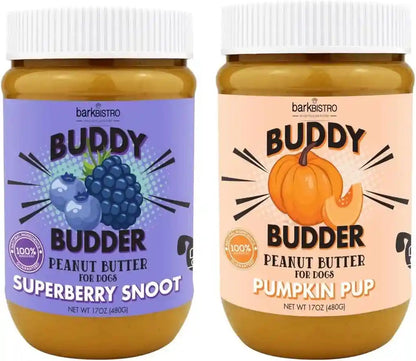 BUDDY BUDDER, Ruff Ruff Raw, Natural Dog Peanut Butter, Dog Treatmade in USA, (17 Oz Jars)10