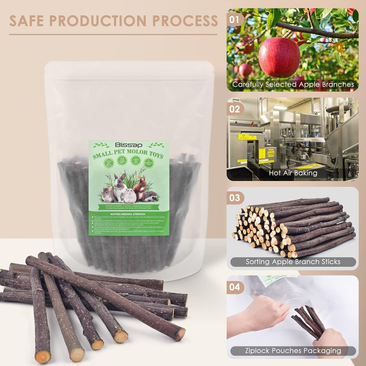 bissap-apple-sticks-for-rabbits-natural-bunny-chew-toys-and-treats-for-chinchilla-guinea-pig-hamster-gerbil-small-animals-pet-apple-wood-stick-toys-teeth-grinding-230g-8-1oz