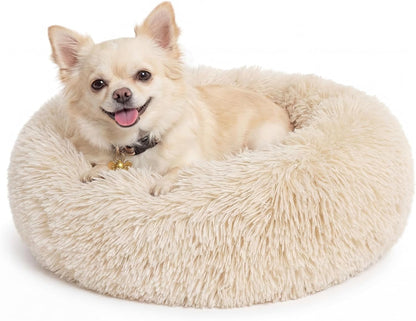 Small Calming Dogs Bed for Small Dogs Anti-Anxiety Machine Washable Fluffy Luxury Anti-Slip Waterproof Mute Base Warming Cozy Soft Pet Puppy round Bed20