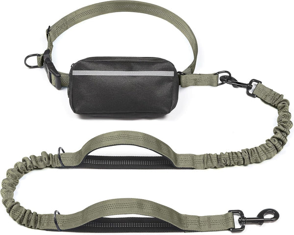 Iyoshop Hands Free Dog Leash with Zipper Pouch, Dual Padded Handles and Durable Bungee for Walking, Jogging and Running Your Dog (Large, 25-120 Lbs, Black)28