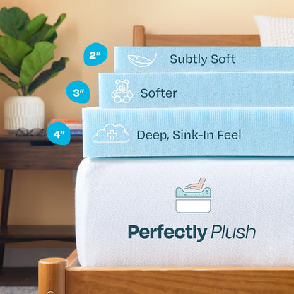 Memory Foam Mattress Topper, Twin XL Size - 2 Inch Gel Infused Memory Foam - Plush Feel - Cooling and Pressure Relieving - Certipur Certified - Dorm Room Essentials4