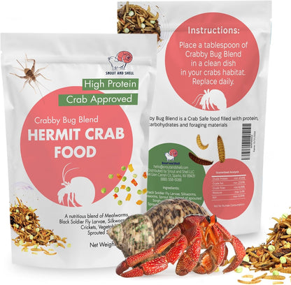 Natural Hermit Crab Food – High-Protein Hermit Food with Real Fruit and Sprouted Grains – 65 G (2.3 Oz) Crab Food for Pet Hermit Crabs by Snout and Shell17