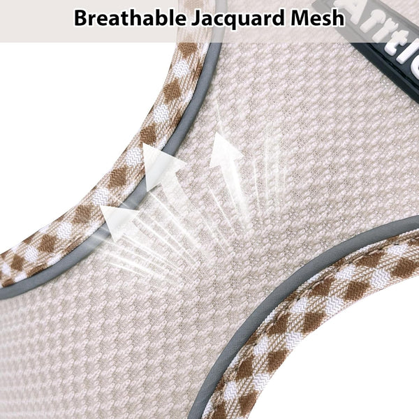 AIITLE Tiny Dog Harness - Lightweight Mesh Step-In Vest for Puppy, Reflective & Escape-Proof Design with High-Stick Magic Tape - Indoor/Outdoor Use for Chihuahua, Maltese, Shih Tzu(Brown-Beige, XXXS)4