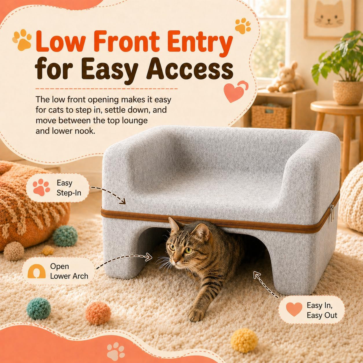 large-cat-bed-for-indoor-cats-2-tier-cat-cave-bed-with-top-lounge-lower-hideaway-washable-pet-felt-cat-sofa-for-living-room-bedroom-apartment-scratch-friendly-cat-furniture-light-gray