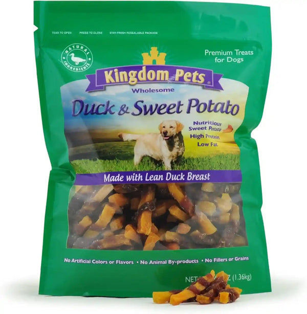 Duck Jerky & Sweet Potato Dog Treats with Only 4 Ingredients and No Fillers, 3 Pound Bag1