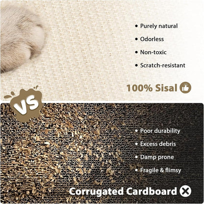 Cat Scratching Post with Sisal Mat and Wooden Base Indoor Scratcher | Stable Cat Scratch Furniture with Durable Sisal Post, Scratch Mat and Hanging Ball, Protects Furniture, Easy Assembly6