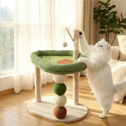Cat Scratching Post, 19.69" H(50Cm) Cat Tree with Cat Bed, Scratching Posts for Indoor Cats with Two Plush Balls Toy, Small Cat Tree for Kittens/Cats Playing and Relaxing (20 in Grey Cat Tree)10