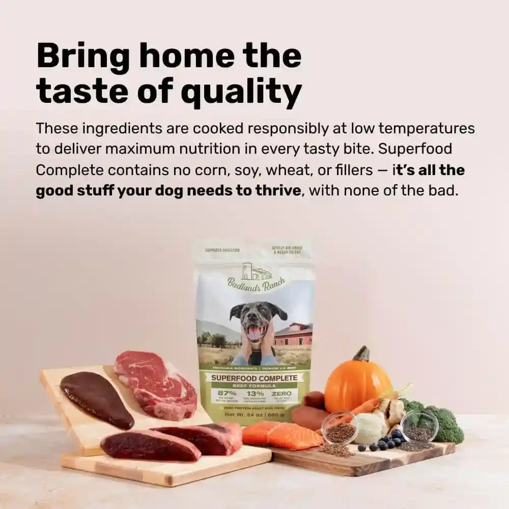 badlands-ranch-by-katherine-heigl-superfood-complete-air-dried-beef-dog-food-high-protein-with-superfoods-for-daily-wellness-consistent-nutrition-24-oz