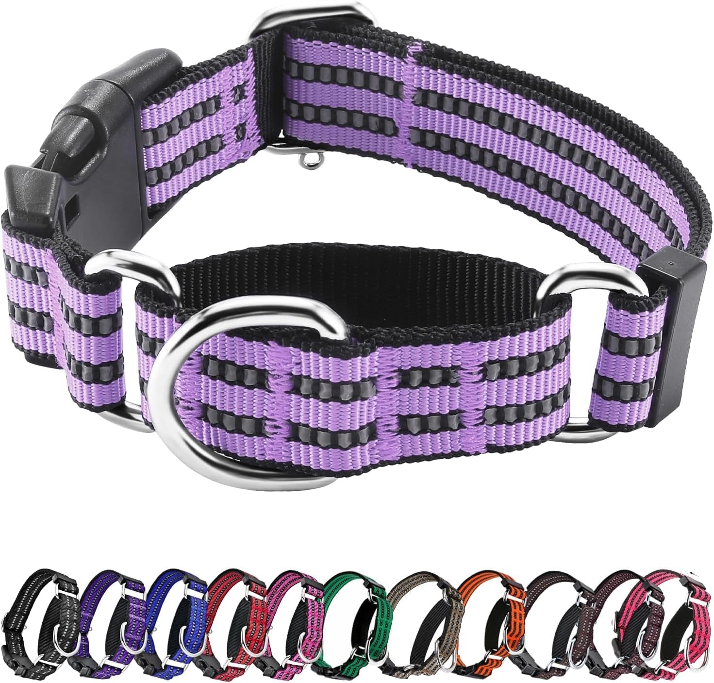 martingale-collars-for-dogs-reflective-escape-proof-training-dog-collars-with-quick-release-buckle-adjustable-no-slip-nylon-dog-collar-for-medium-pets