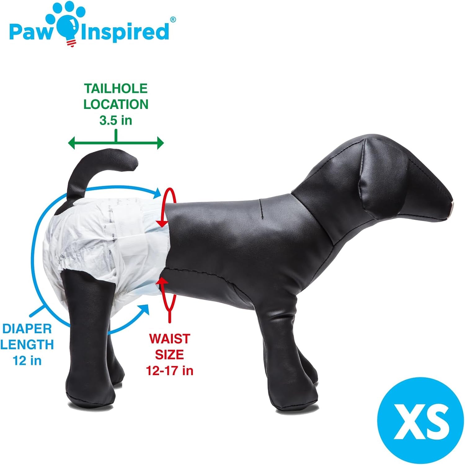 paw-inspired-disposable-female-dog-diapers-xs-size-12-count-ultra-protection-adjustable-fasteners-comfortable-fit-leakproof-core-for-dogs-in-heat-excitable-urination-incontinence