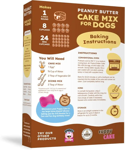 Puppy Cake Peanut Butter Dog Birthday Cake Mix with Icing - Wheat-Free, Easy to Bake/Microwave - Natural Ingredients - Made in the USA3