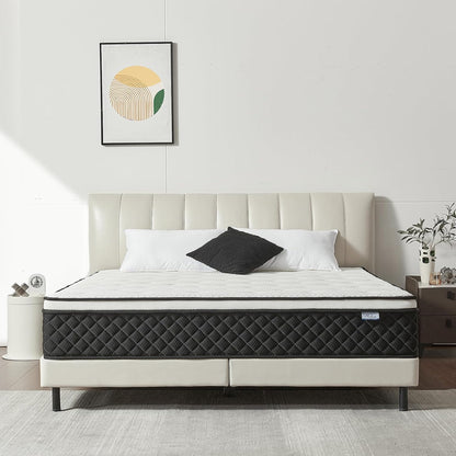 Queen Mattress, 12 Inch Queen Size Mattress in a Box, Memory Foam Mattress with Pocket Springs, Medium Firm, Lumbar Support & Motion Isolation, Pressure Relief & Breathable Comfort1