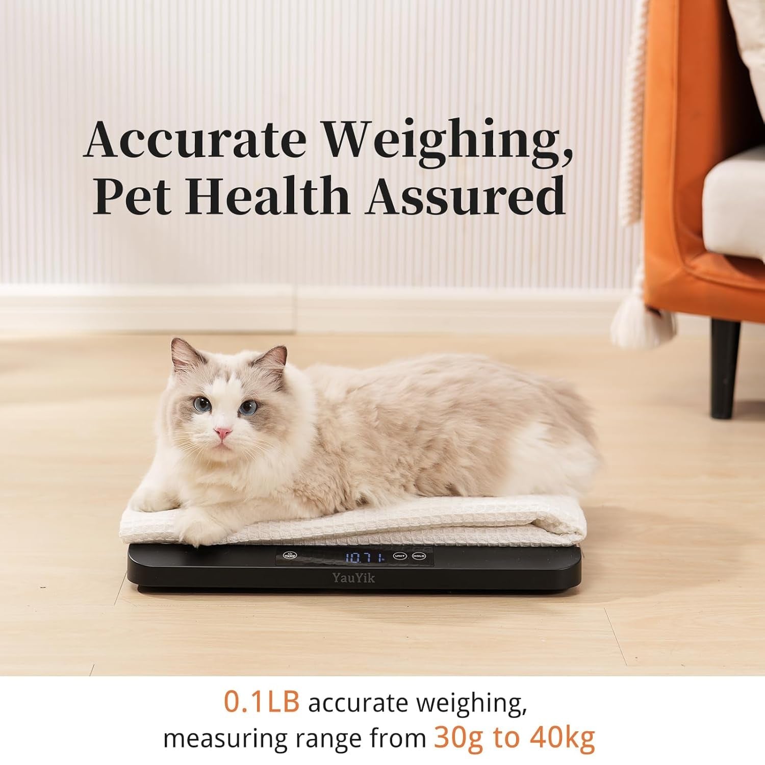 yauyik-digital-pet-scale-baby-scale-with-non-slip-mat-up-to-40kg-black-high-precision-puppy-whelping-scale-for-kittens-and-crawl-pet-5-units-led-display-hold-function-batteries-included