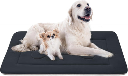 Large Dog Bed Soft Dog Crate Pad Mat, 42 in Non-Slip Bottom Washable Dog Sleeping Mattress Pet Beds Cat Bed Kennel Pad, Dark Blue Gray14